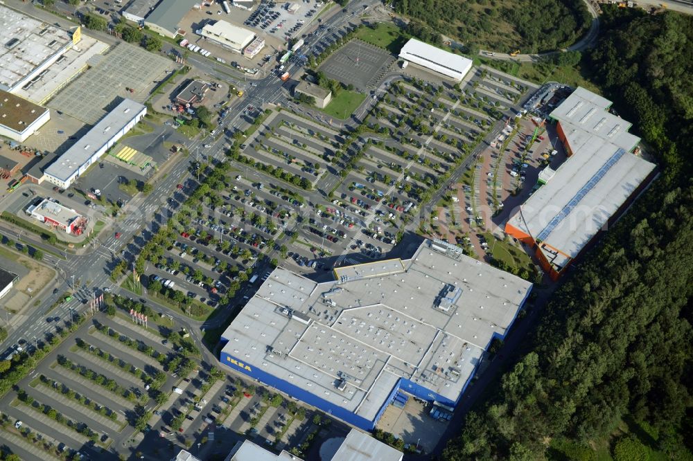 Aerial image Braunschweig - Building of the store - furniture market IKEA Deutschland GmbH & Co. KG in Braunschweig in the state Lower Saxony