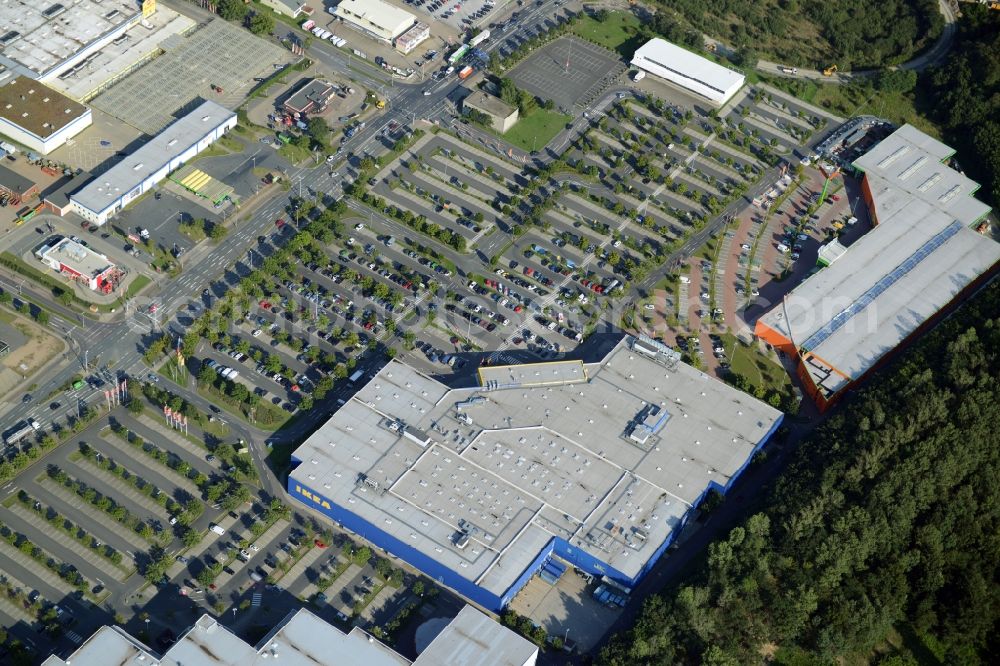 Aerial photograph Braunschweig - Building of the store - furniture market IKEA Deutschland GmbH & Co. KG in Braunschweig in the state Lower Saxony