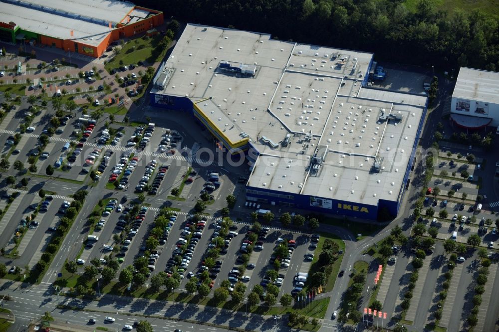 Aerial image Braunschweig - Building of the store - furniture market IKEA Deutschland GmbH & Co. KG in Braunschweig in the state Lower Saxony