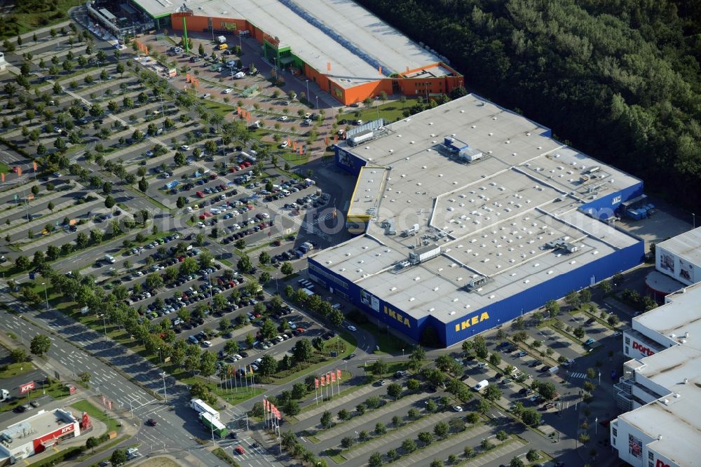 Aerial photograph Braunschweig - Building of the store - furniture market IKEA Deutschland GmbH & Co. KG in Braunschweig in the state Lower Saxony