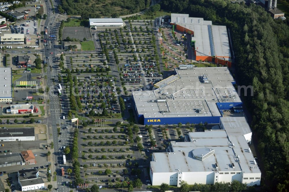 Braunschweig from the bird's eye view: Building of the store - furniture market IKEA Deutschland GmbH & Co. KG in Braunschweig in the state Lower Saxony