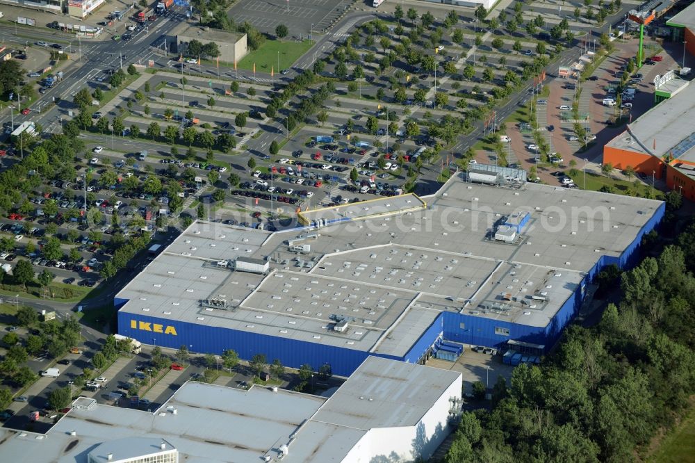 Braunschweig from the bird's eye view: Building of the store - furniture market IKEA Deutschland GmbH & Co. KG in Braunschweig in the state Lower Saxony