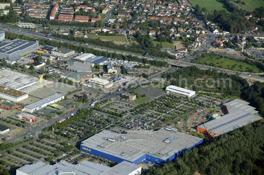 Aerial photograph Braunschweig - Building of the store - furniture market IKEA Deutschland GmbH & Co. KG in Braunschweig in the state Lower Saxony