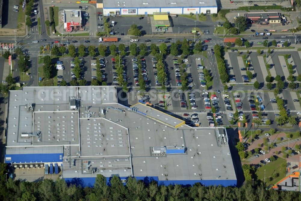 Braunschweig from the bird's eye view: Building of the store - furniture market IKEA Deutschland GmbH & Co. KG in Braunschweig in the state Lower Saxony