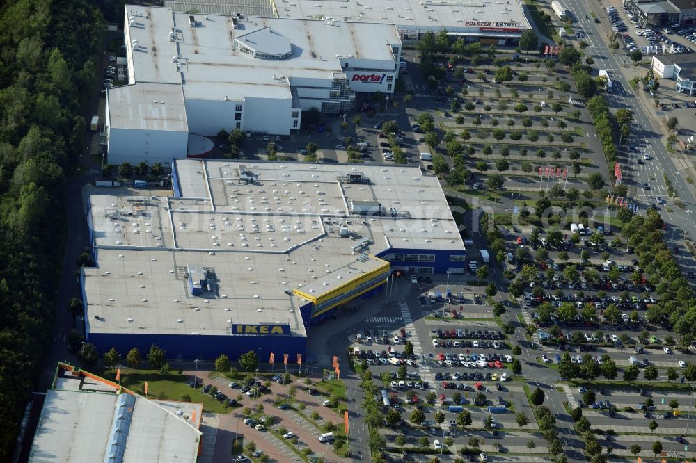 Braunschweig from the bird's eye view: Building of the store - furniture market IKEA Deutschland GmbH & Co. KG in Braunschweig in the state Lower Saxony