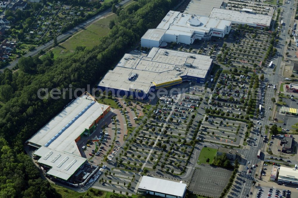 Aerial photograph Braunschweig - Building of the store - furniture market IKEA Deutschland GmbH & Co. KG in Braunschweig in the state Lower Saxony