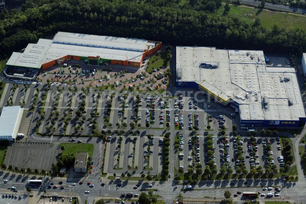 Aerial image Braunschweig - Building of the store - furniture market IKEA Deutschland GmbH & Co. KG in Braunschweig in the state Lower Saxony