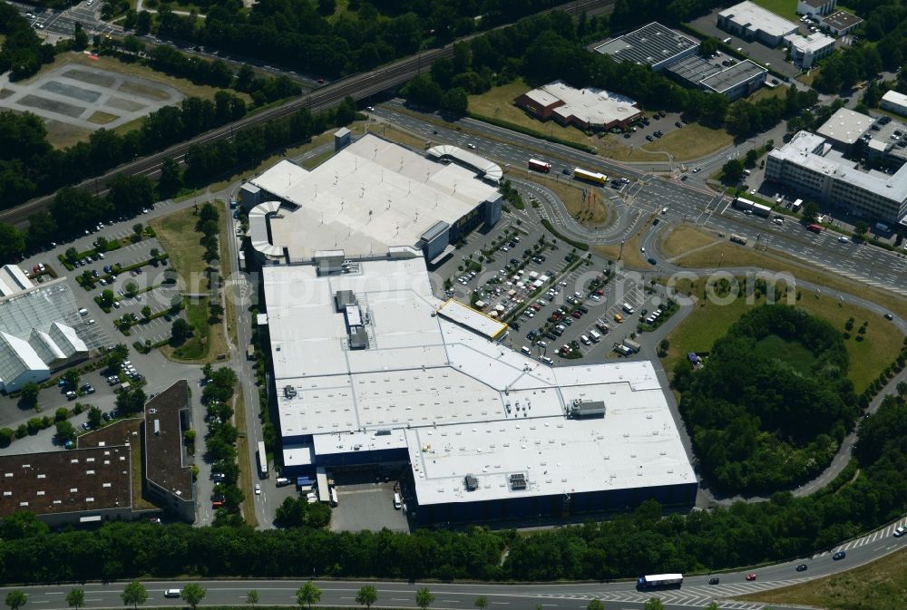 Aerial photograph Bielefeld - Building the shopping center Local store - Furniture Store in Bielefeld in the state North Rhine-Westphalia