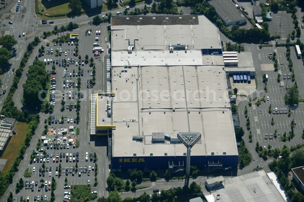 Dortmund from above - Building the shopping center IKEA Einrichtungshaus und Moebelmarktes in Dortmund in the state North Rhine-Westphalia