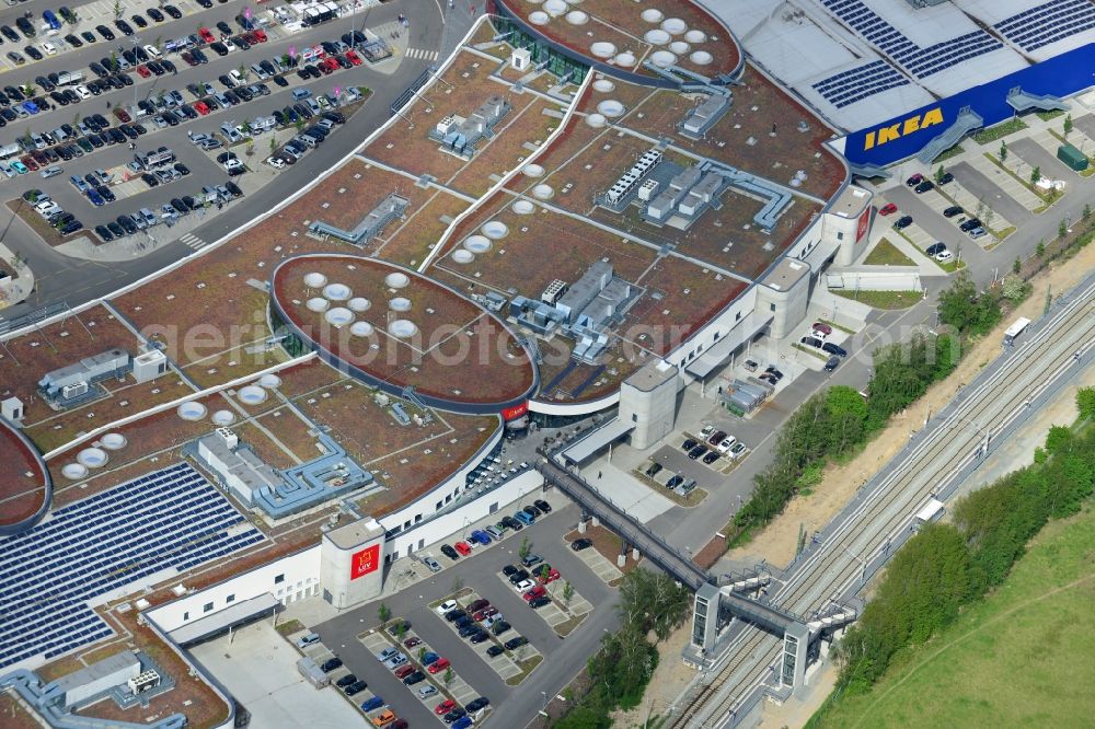 Dänischburg, Lübeck from the bird's eye view: Building the shopping mall LUV SHOPPING at IKEA furnishing house in Daenischburg, Luebeck in Schleswig-Holstein