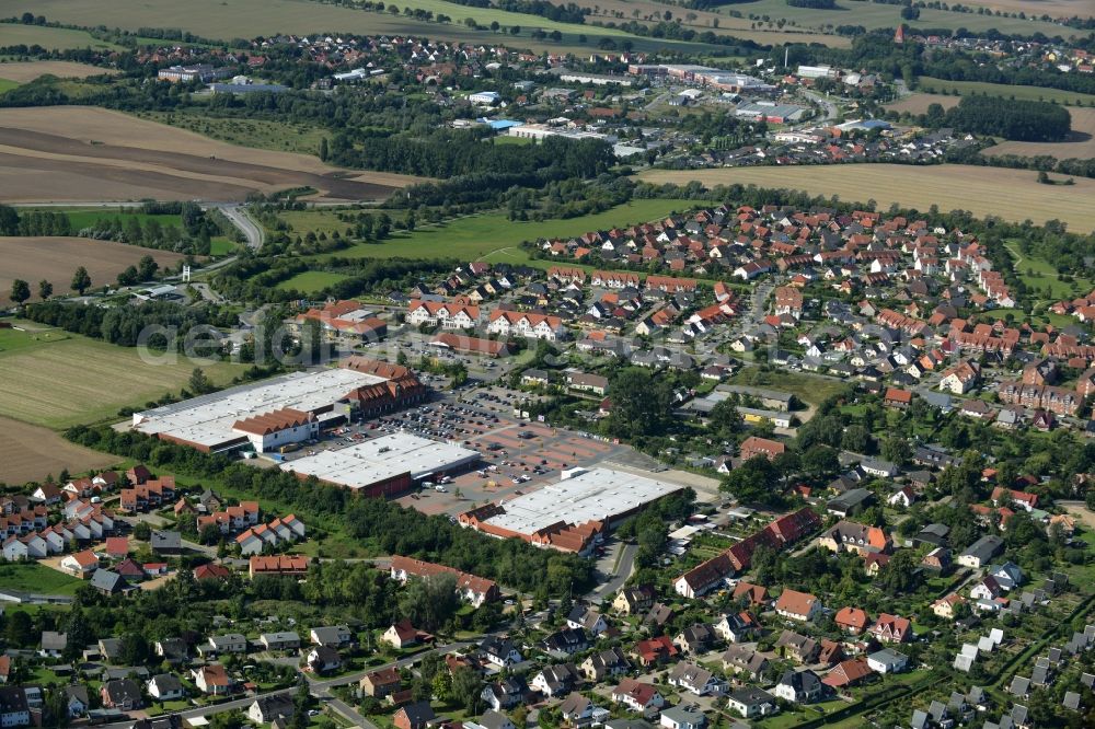 Aerial photograph Wismar - Building of the shopping center Marktkauf-Center in Wismar in the state Mecklenburg - Western Pomerania