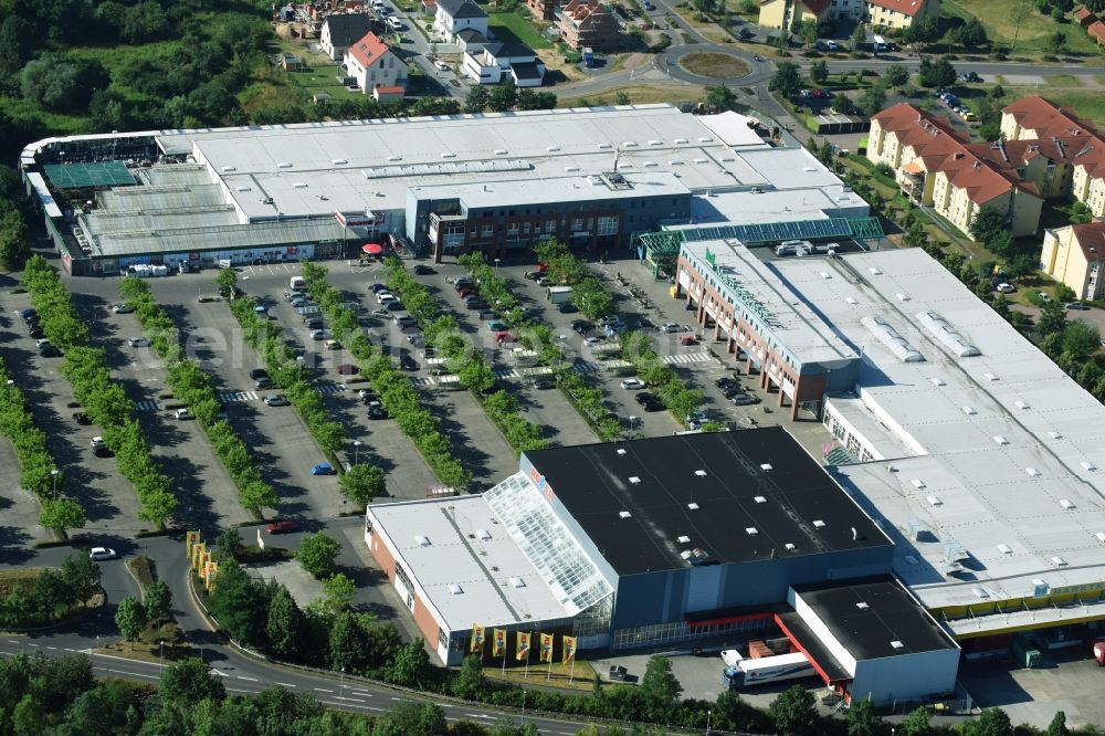 Markkleeberg from above - Building of the shopping center Marktkauf Markkleeberg Staedtelner Strasse in Markkleeberg in the state Saxony