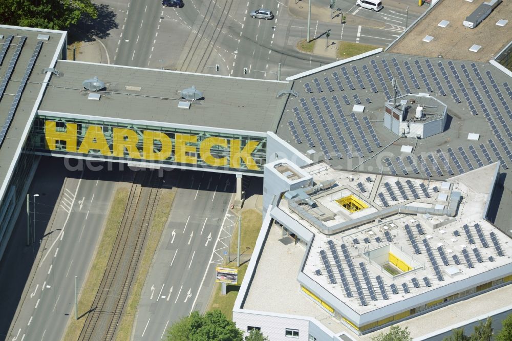 Bochum from above - Building of the shopping center and furniture store of Hardeck Moebel GmbH & Co. KG in Bochum in the state North Rhine-Westphalia