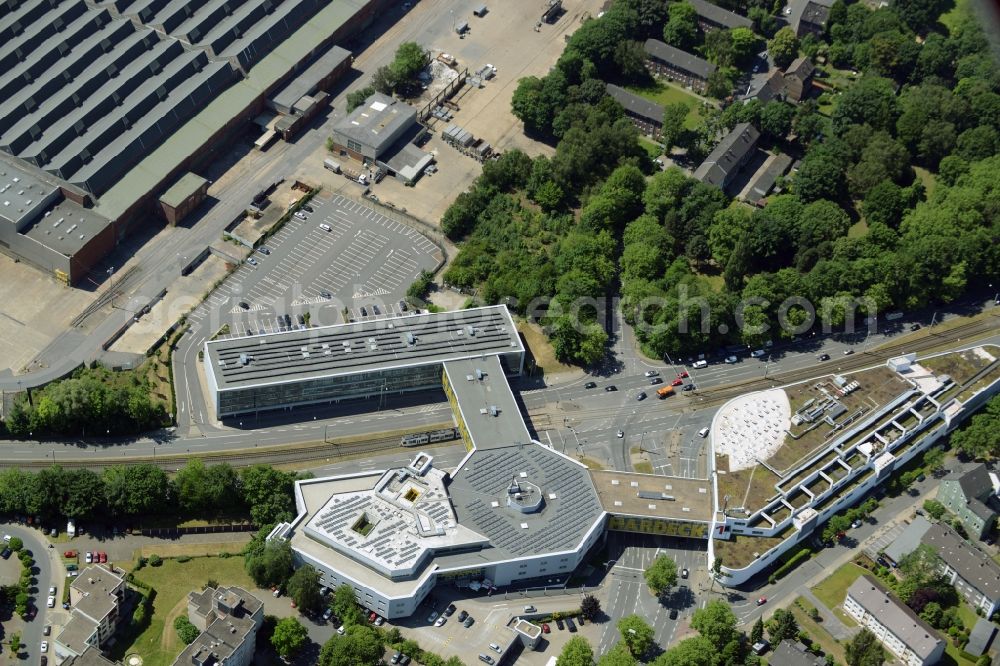 Bochum from above - Building of the shopping center and furniture store of Hardeck Moebel GmbH & Co. KG in Bochum in the state North Rhine-Westphalia