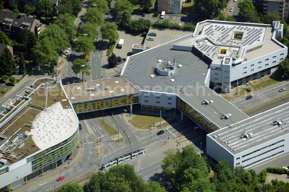 Aerial image Bochum - Building of the shopping center and furniture store of Hardeck Moebel GmbH & Co. KG in Bochum in the state North Rhine-Westphalia