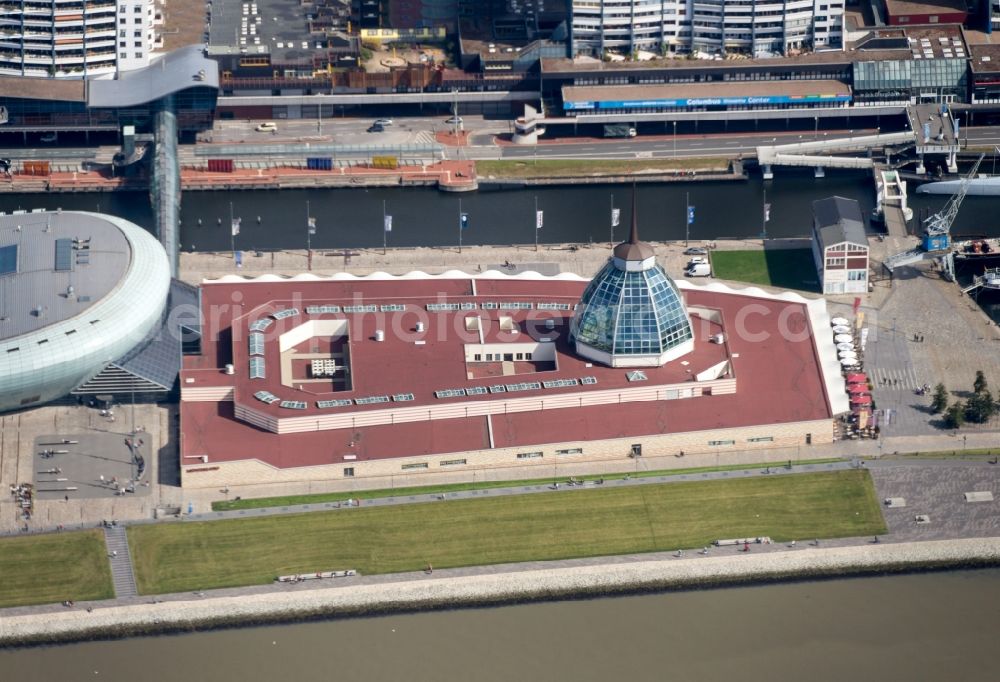 Bremerhaven from above - Building of the shopping center Mediterraneum in Bremerhaven in the state Bremen, Germany