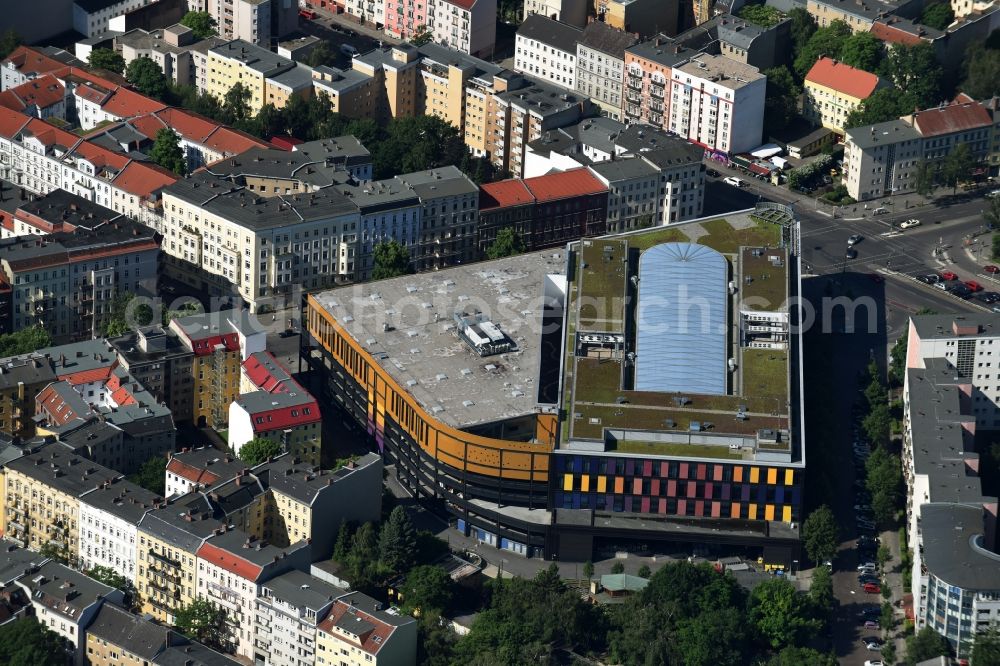 Berlin from the bird's eye view: Building of the shopping center MOA Bogen on Stephanstrasse in Berlin