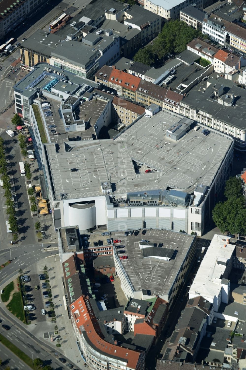 Kiel from above - Building of the shopping center Nordlicht of MEC METRO-ECE Centermanagement GmbH & Co. KG in Kiel in the state Schleswig-Holstein