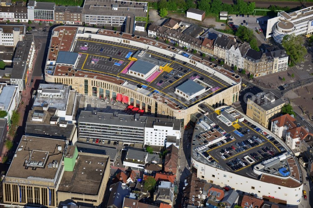 Recklinghausen from above - Building the shopping center Palais Vest MFI Properties Marketing in Recklinghausen in North Rhine-Westphalia