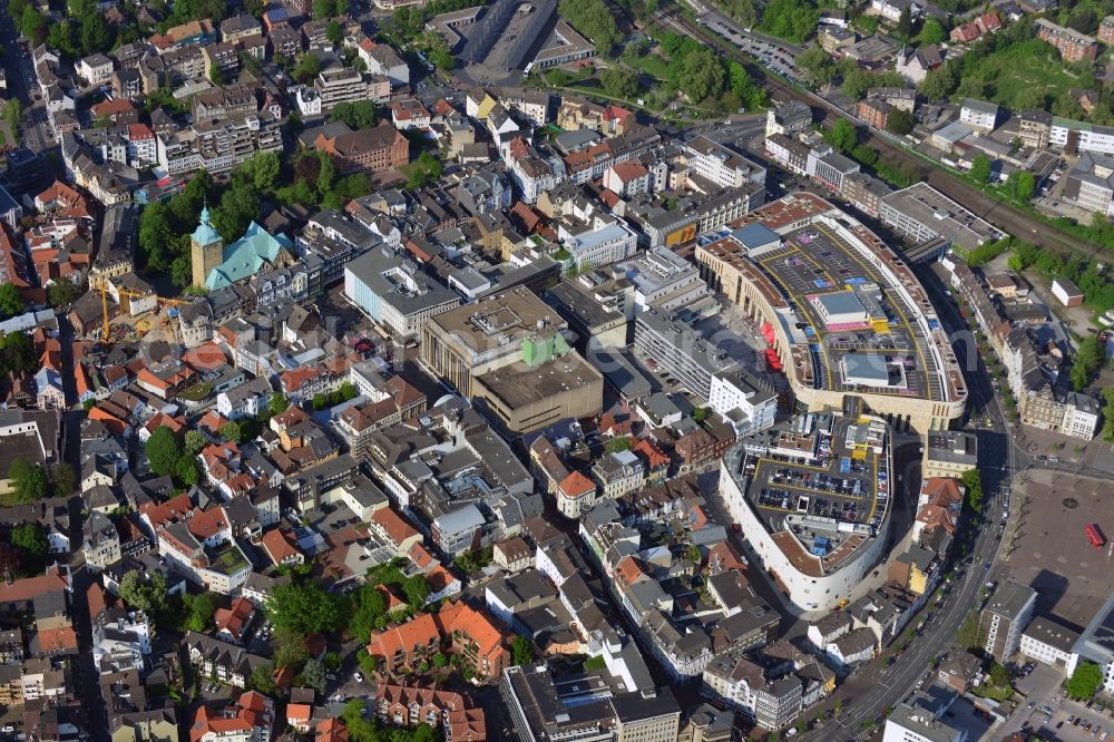 Aerial image Recklinghausen - Building the shopping center Palais Vest MFI Properties Marketing in Recklinghausen in North Rhine-Westphalia