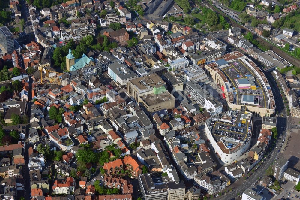 Aerial photograph Recklinghausen - Building the shopping center Palais Vest MFI Properties Marketing in Recklinghausen in North Rhine-Westphalia