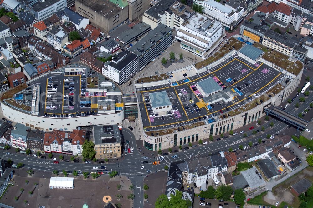 Aerial photograph Recklinghausen - Building the shopping center Palais Vest MFI Properties Marketing in Recklinghausen in North Rhine-Westphalia