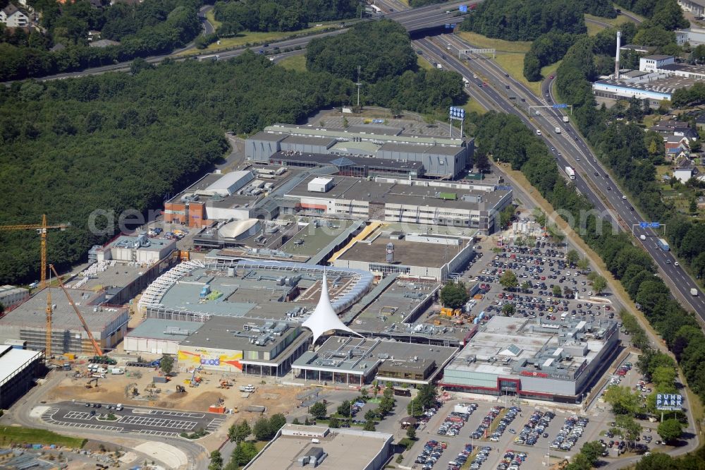 Bochum from the bird's eye view: Building the shopping center Ruhr Park in Bochum in the state North Rhine-Westphalia