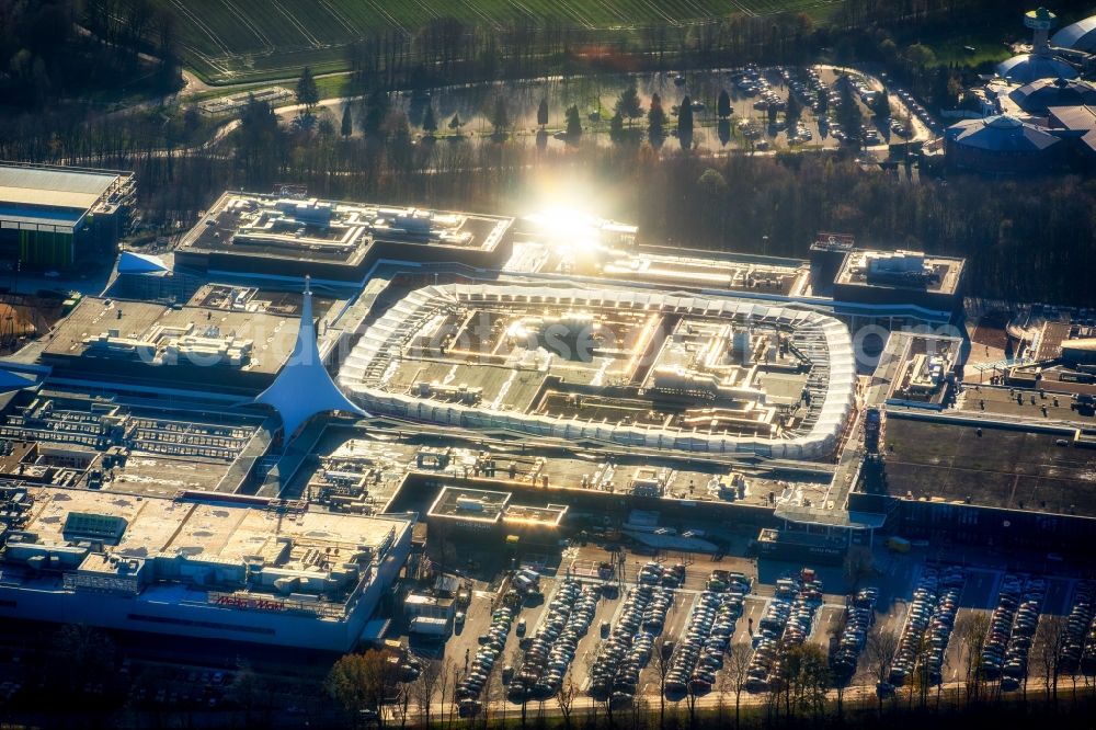 Bochum from the bird's eye view: Building the shopping center Ruhr Park in Bochum in the state North Rhine-Westphalia