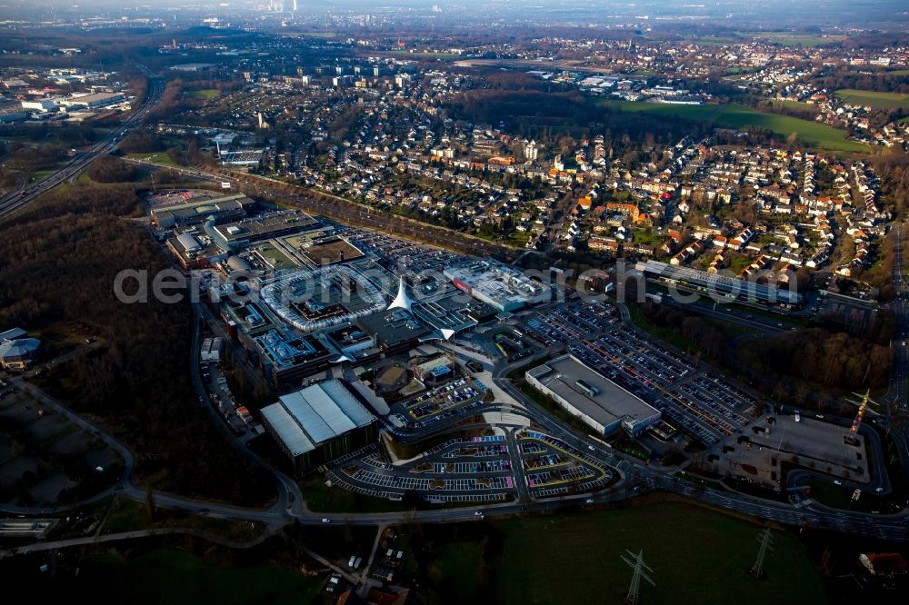 Bochum from the bird's eye view: Building the shopping center Ruhr Park in Bochum in the state North Rhine-Westphalia