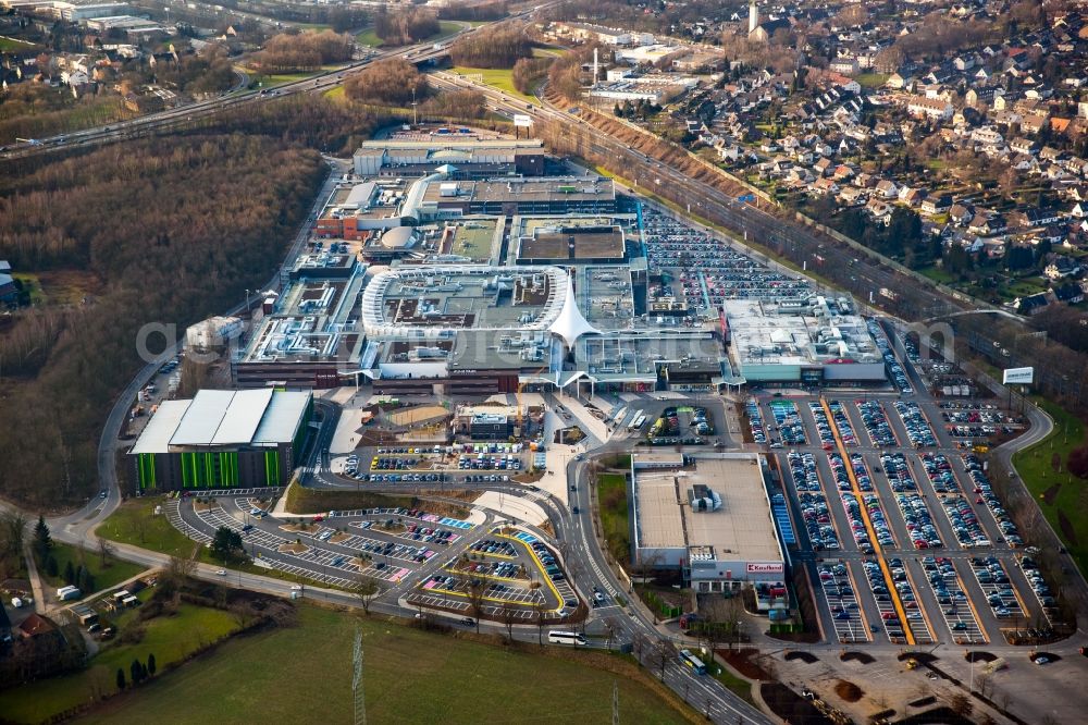 Bochum from the bird's eye view: Building the shopping center Ruhr Park in Bochum in the state North Rhine-Westphalia