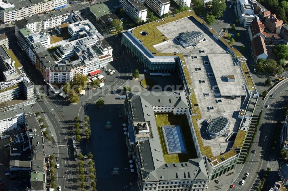 Braunschweig from above - Building of the shopping center Schloss Arkaden Braunschweig in Braunschweig in the state Lower Saxony. Operator is the ECE Projektmanagement G.m.b.H. & Co. KG