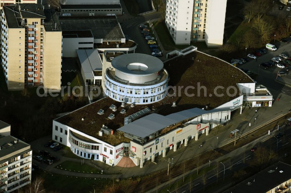 Aerial image Frankfurt (Oder) - Building of the shopping center Suedring Center on Leipziger Strasse in Frankfurt (Oder) in the state Brandenburg