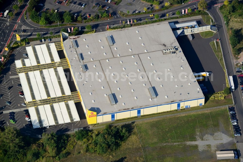 Aschaffenburg from the bird's eye view: Building of the shopping center Selgros Neue Glattbacher Strasse in Aschaffenburg in the state Bavaria