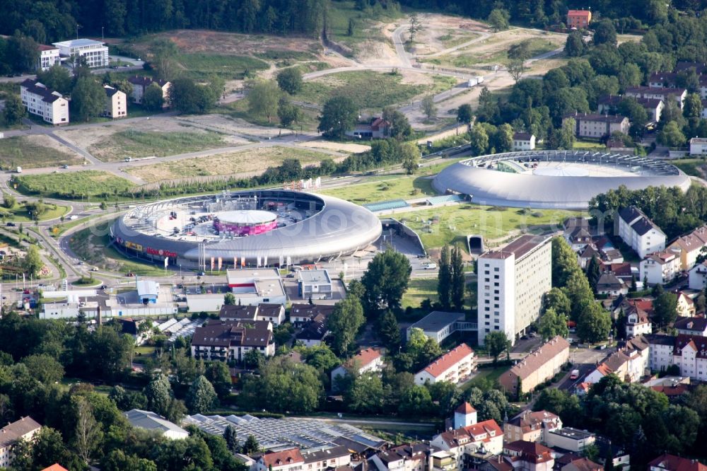 Aerial image Baden-Baden - Building of the shopping center Shopping Cite in Baden-Baden in the state Baden-Wuerttemberg