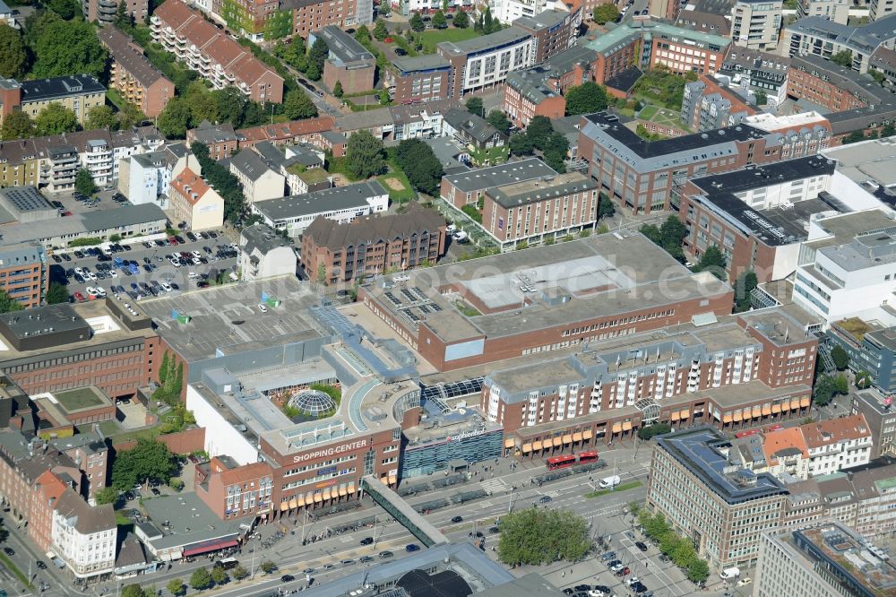 Aerial photograph Kiel - Building of the shopping center Sophienhof of ECE in Kiel in the state Schleswig-Holstein