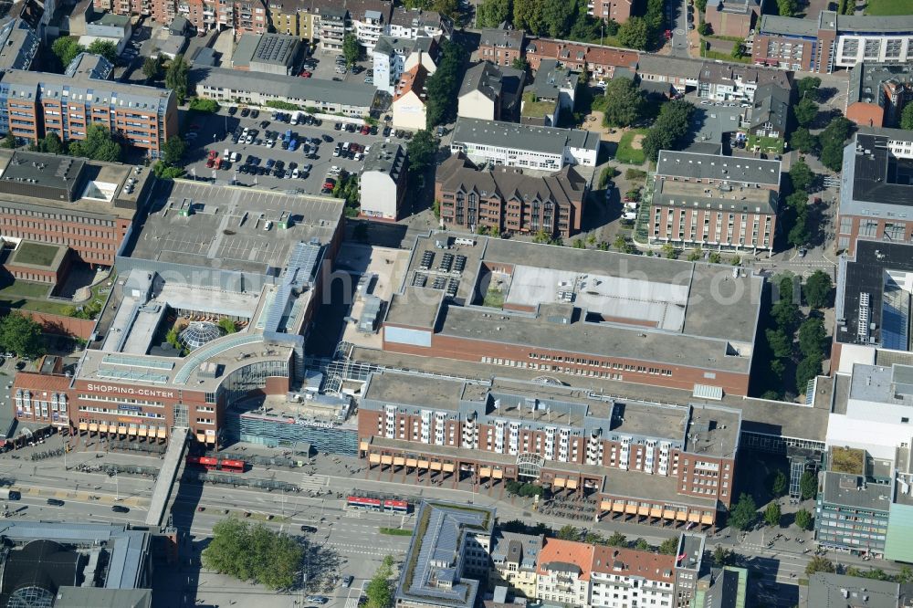 Aerial image Kiel - Building of the shopping center Sophienhof of ECE in Kiel in the state Schleswig-Holstein