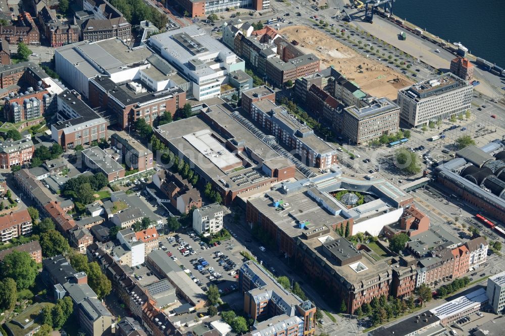 Kiel from above - Building of the shopping center Sophienhof of ECE in Kiel in the state Schleswig-Holstein