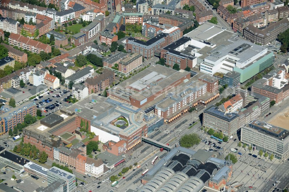 Aerial image Kiel - Building of the shopping center Sophienhof of ECE in Kiel in the state Schleswig-Holstein