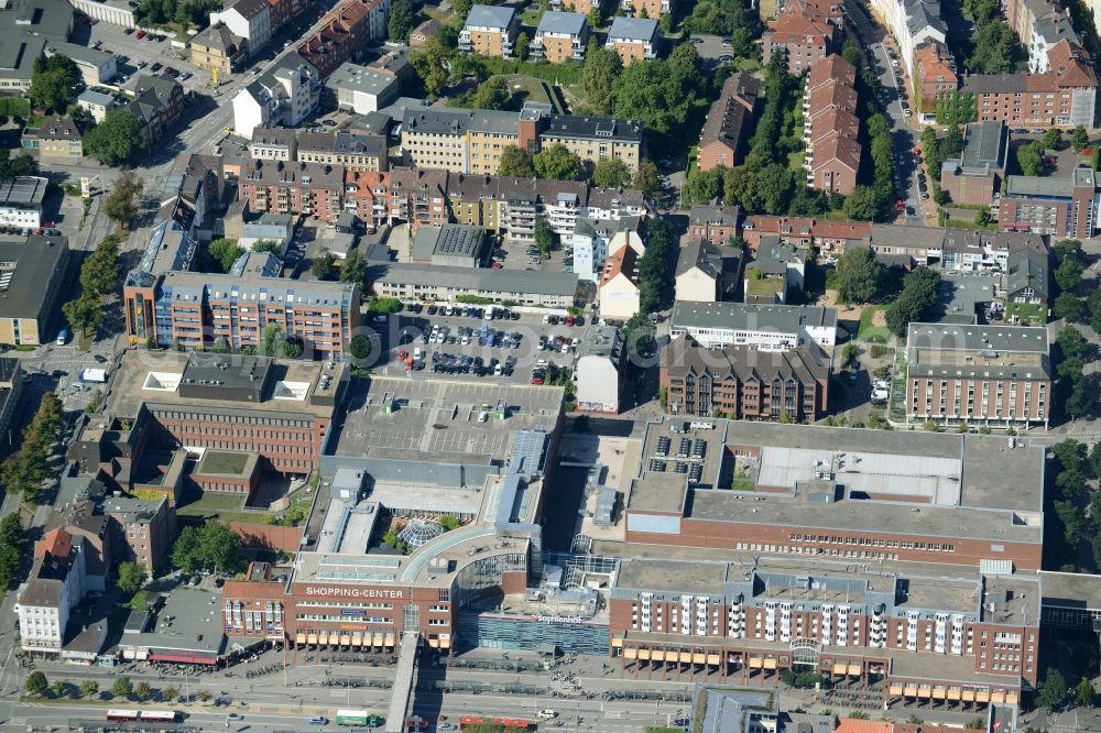 Kiel from the bird's eye view: Building of the shopping center Sophienhof of ECE in Kiel in the state Schleswig-Holstein