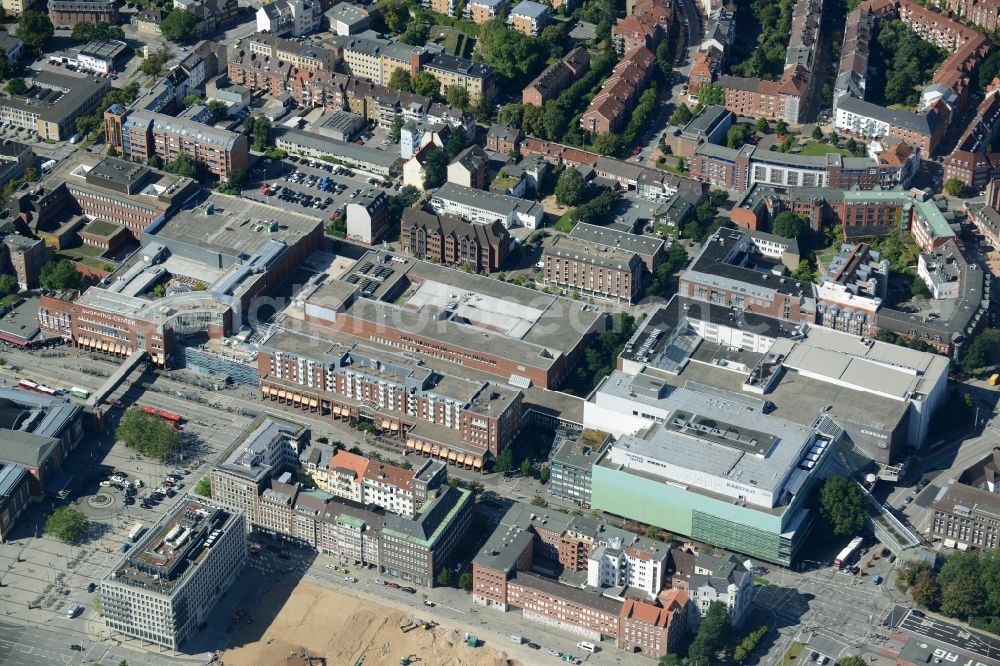 Aerial photograph Kiel - Building of the shopping center Sophienhof of ECE in Kiel in the state Schleswig-Holstein