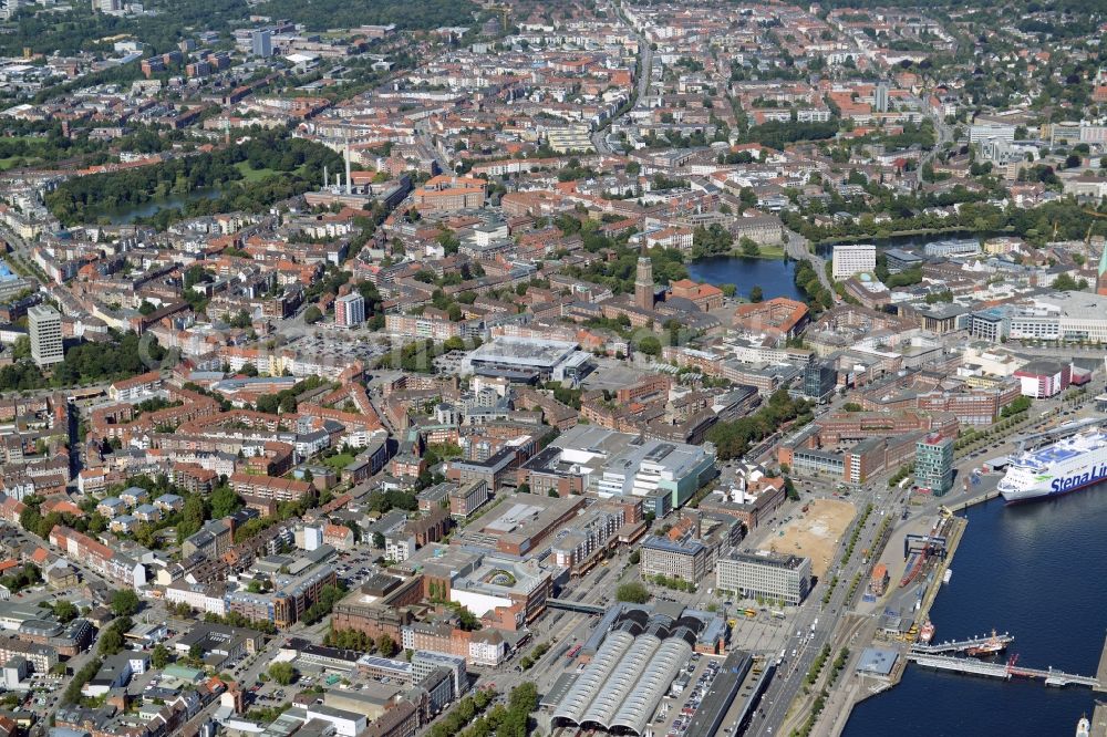 Kiel from above - Building of the shopping center Sophienhof of ECE in Kiel in the state Schleswig-Holstein