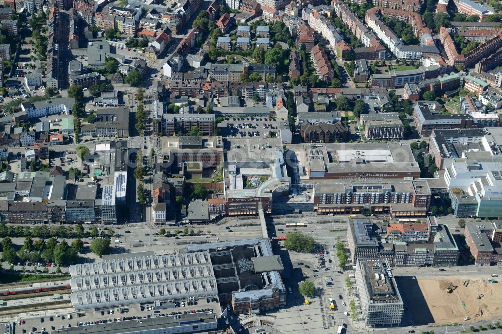 Aerial image Kiel - Building of the shopping center Sophienhof of ECE in Kiel in the state Schleswig-Holstein