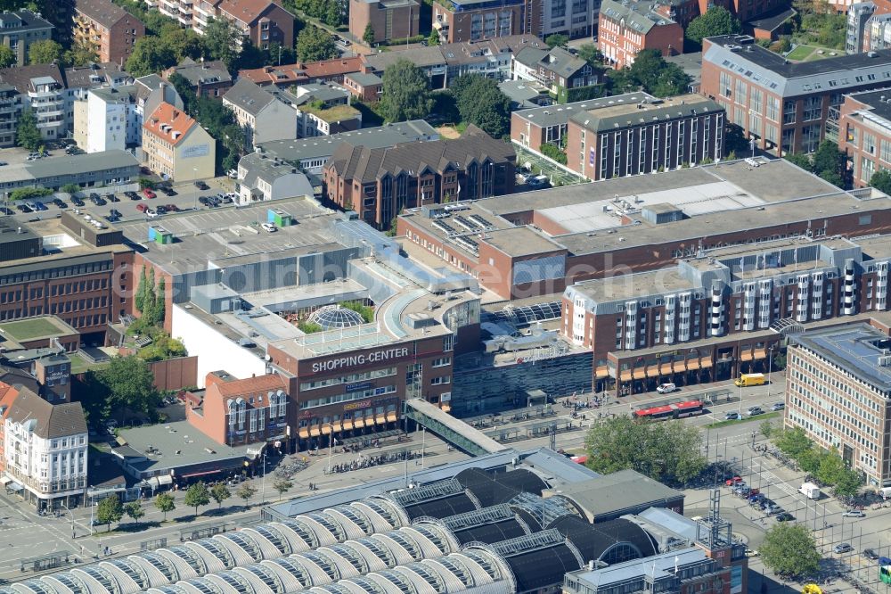 Aerial photograph Kiel - Building of the shopping center Sophienhof der ECE in Kiel in the state Schleswig-Holstein