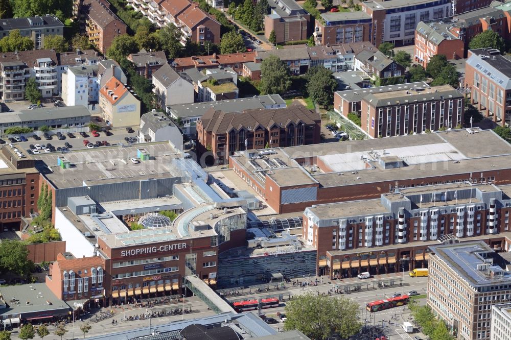 Kiel from above - Building of the shopping center Sophienhof der ECE in Kiel in the state Schleswig-Holstein