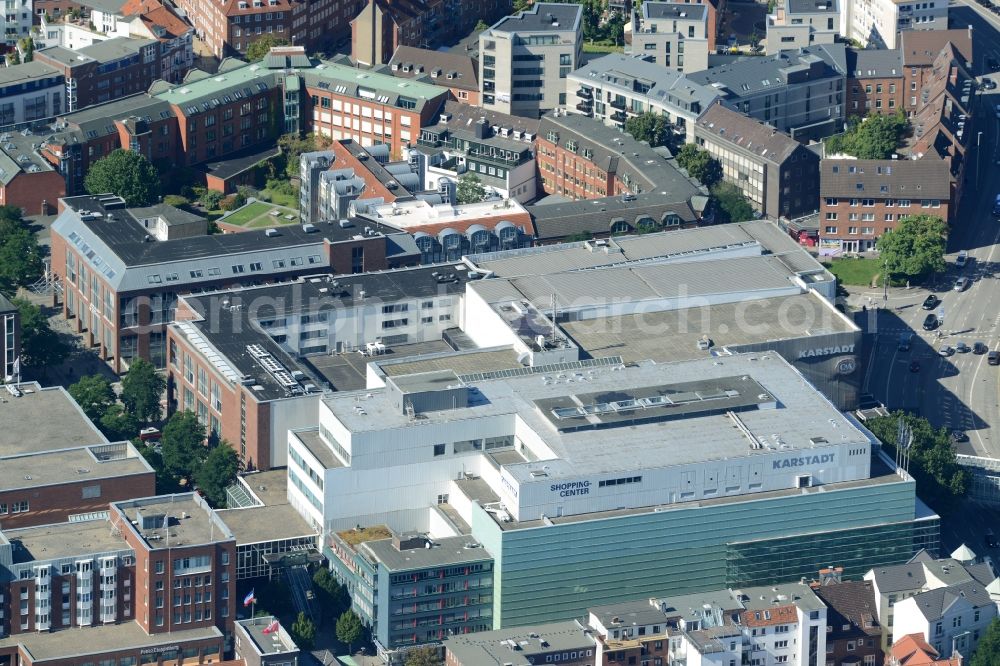 Kiel from the bird's eye view: Building of the shopping center Sophienhof der ECE in Kiel in the state Schleswig-Holstein