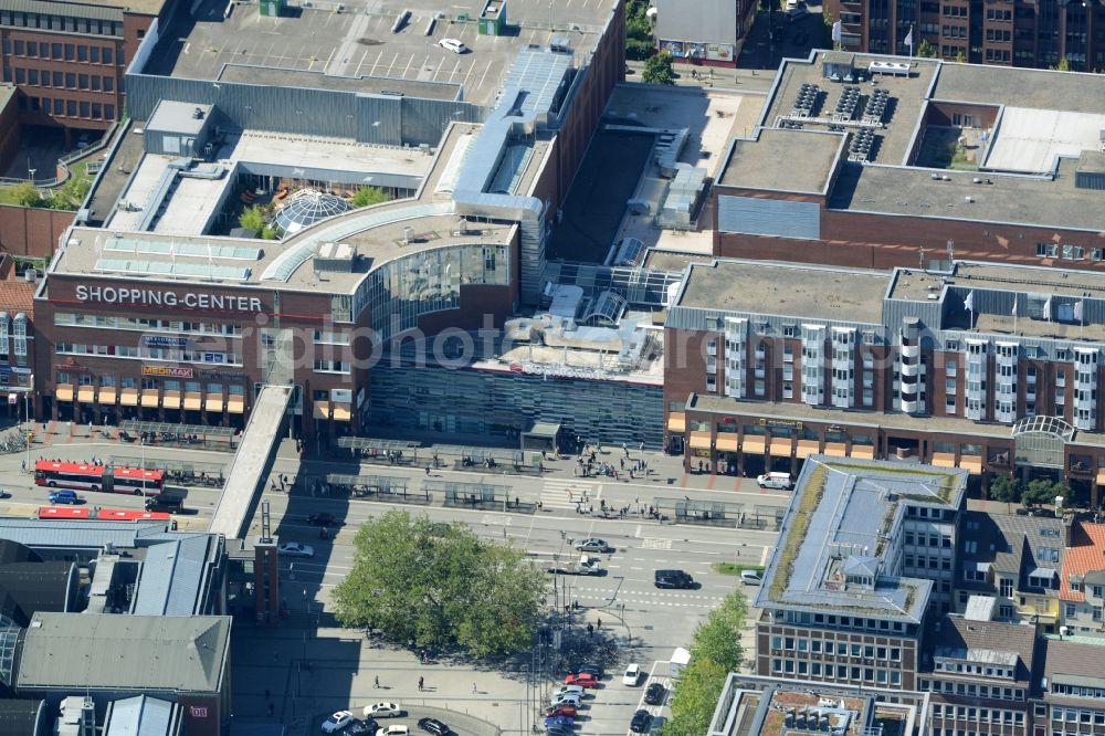 Aerial photograph Kiel - Building of the shopping center Sophienhof der ECE in Kiel in the state Schleswig-Holstein