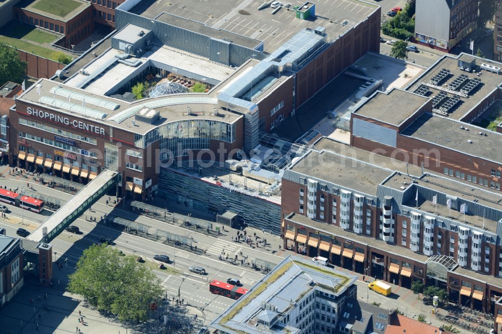 Kiel from above - Building of the shopping center Sophienhof der ECE in Kiel in the state Schleswig-Holstein