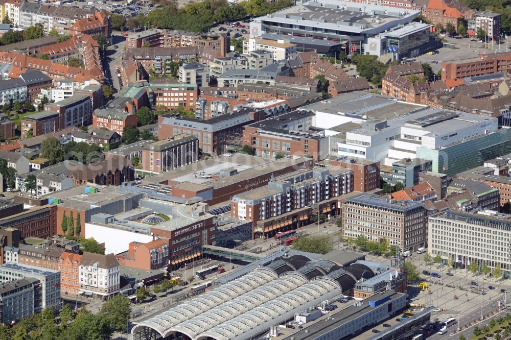 Aerial image Kiel - Building of the shopping center Sophienhof der ECE in Kiel in the state Schleswig-Holstein