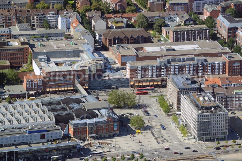 Kiel from above - Building of the shopping center Sophienhof der ECE in Kiel in the state Schleswig-Holstein