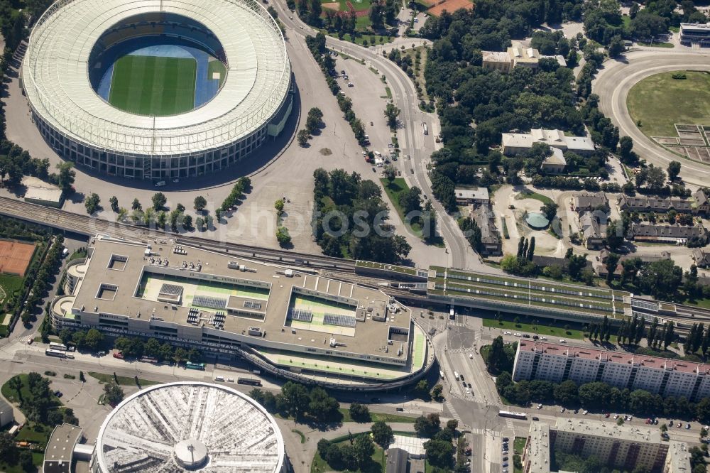 Aerial image Wien - Building of the shopping center Stadion Center at Engerthstreet in Vienna in Austria